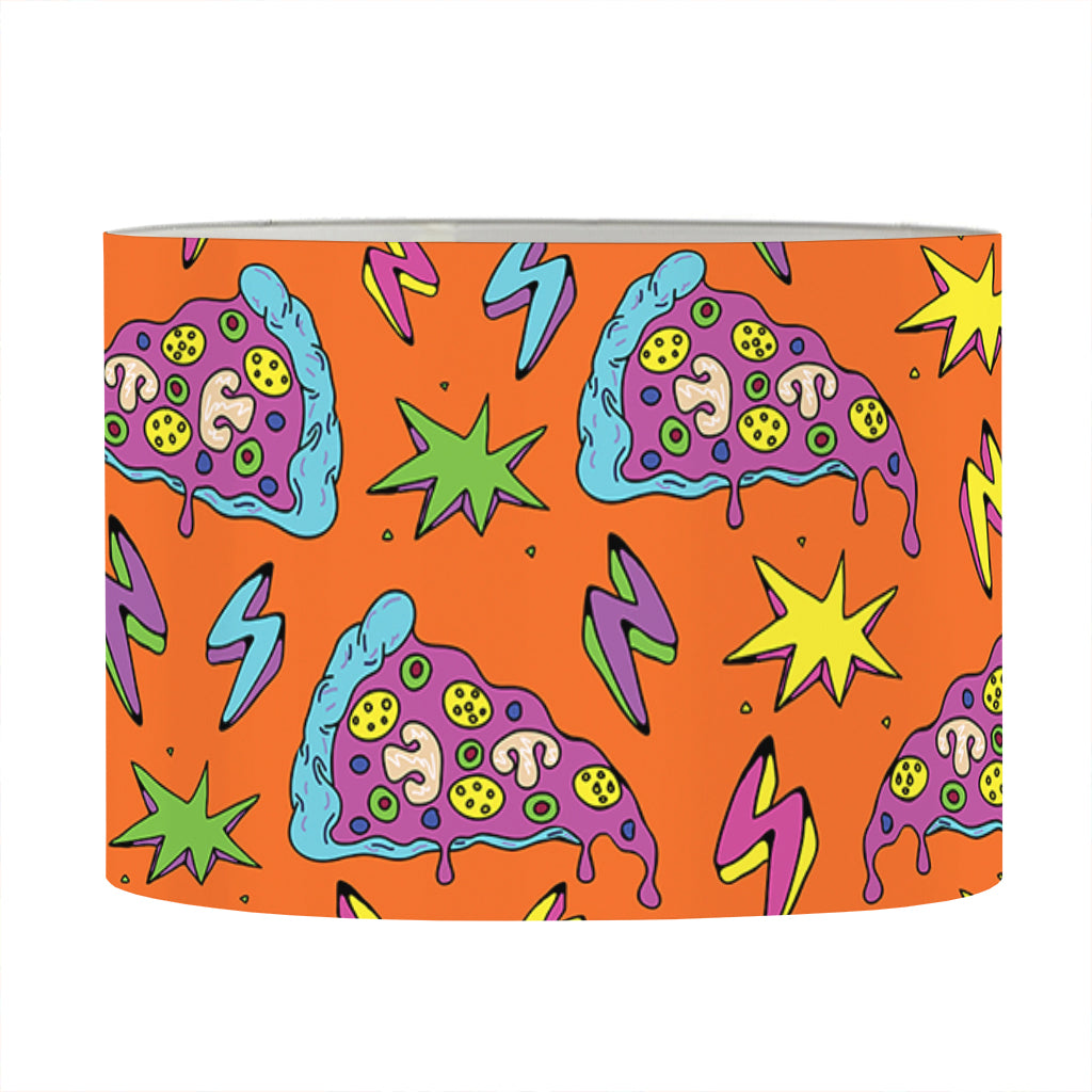 Trippy Pizza Pattern Print Drum Lamp Shade