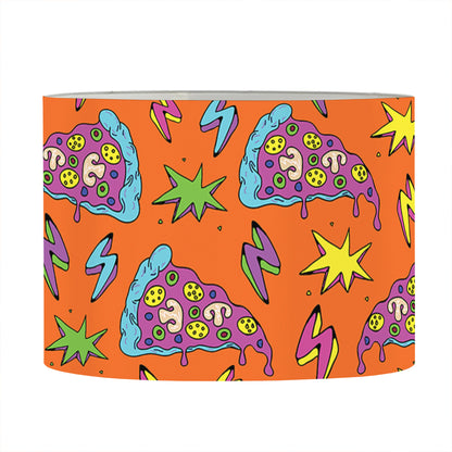 Trippy Pizza Pattern Print Drum Lamp Shade
