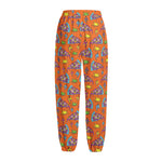 Trippy Pizza Pattern Print Fleece Lined Knit Pants