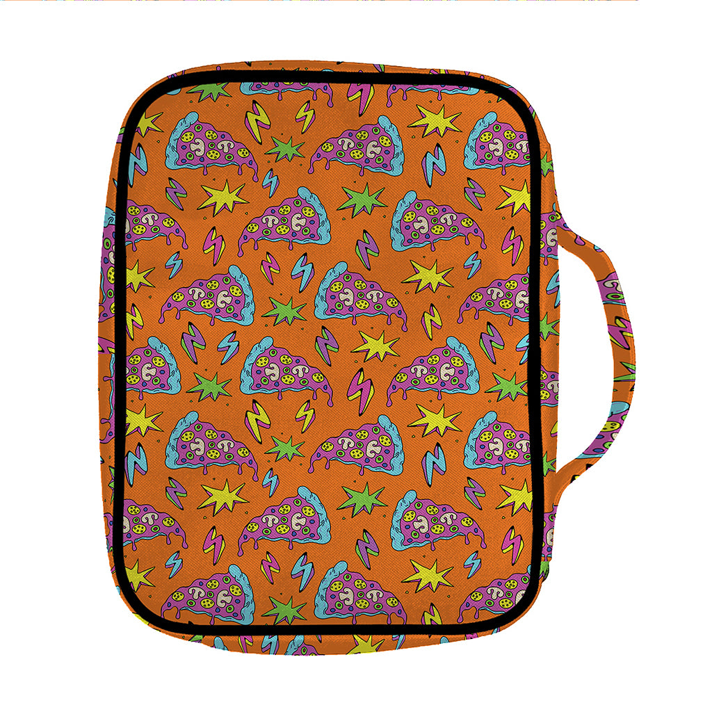 Trippy Pizza Pattern Print Front Pocket Bible Bag