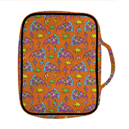 Trippy Pizza Pattern Print Front Pocket Bible Bag