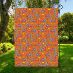 Trippy Pizza Pattern Print Garden Flag