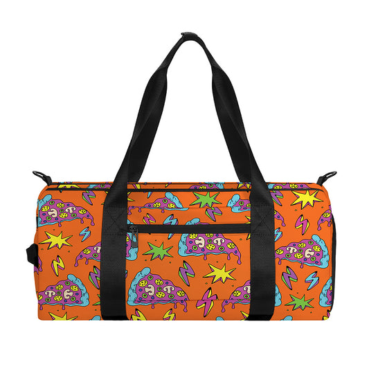 Trippy Pizza Pattern Print Gym Bag
