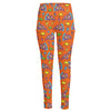 Trippy Pizza Pattern Print High-Waisted Pocket Leggings