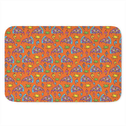Trippy Pizza Pattern Print Indoor Door Mat