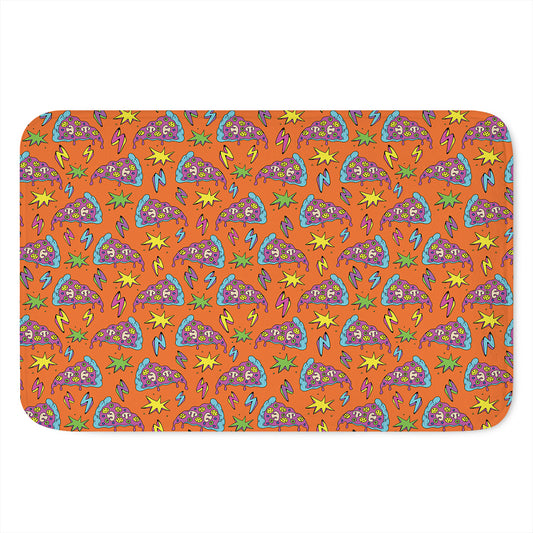 Trippy Pizza Pattern Print Indoor Door Mat