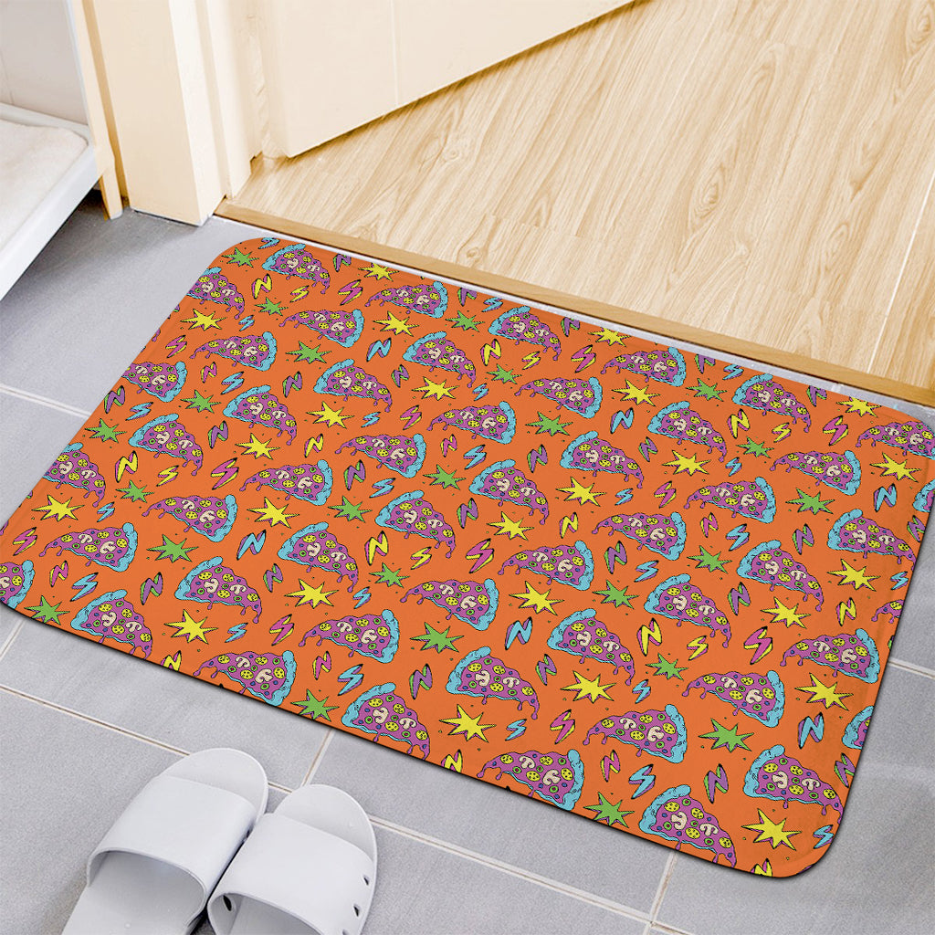 Trippy Pizza Pattern Print Indoor Door Mat