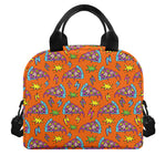 Trippy Pizza Pattern Print Insulated Lunch Bag