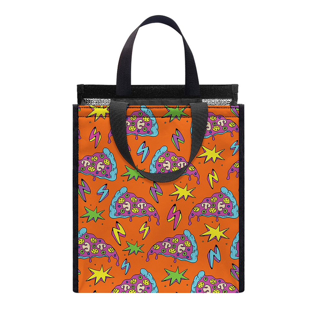 Trippy Pizza Pattern Print Insulated Lunch Tote
