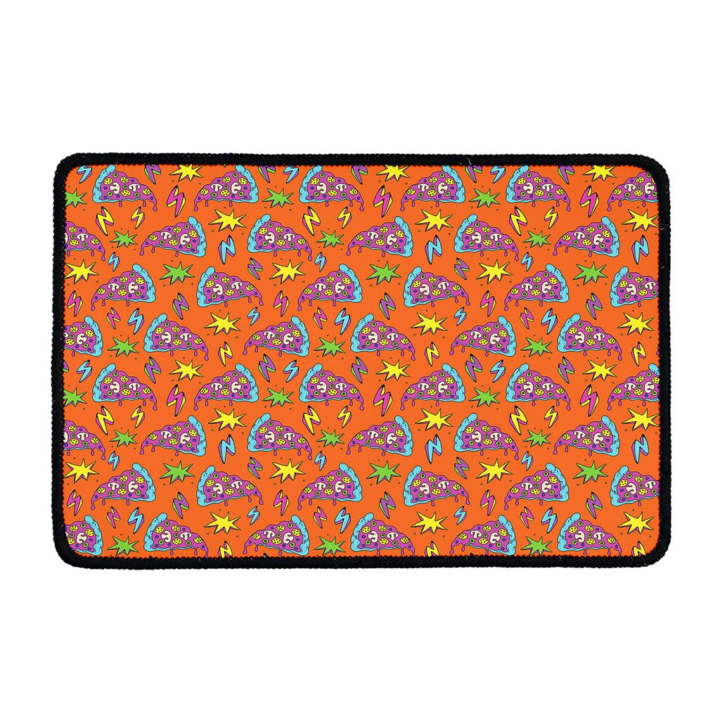 Trippy Pizza Pattern Print Kitchen Mat