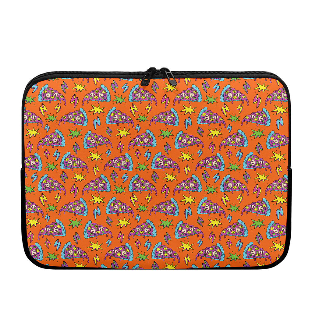 Trippy Pizza Pattern Print Laptop Sleeve