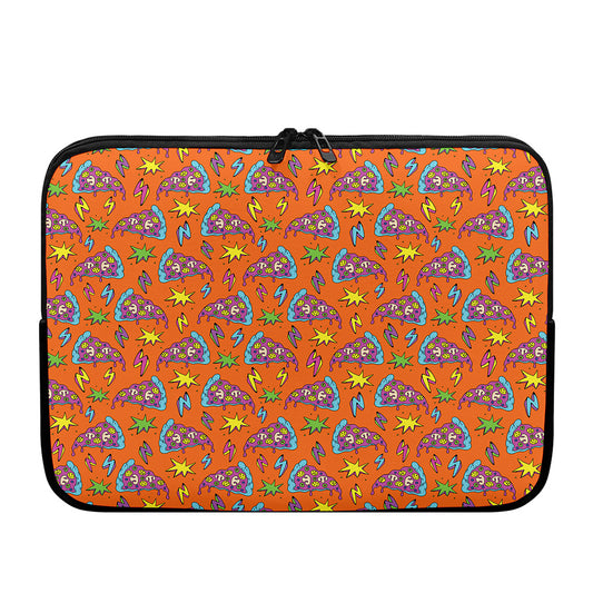 Trippy Pizza Pattern Print Laptop Sleeve