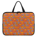 Trippy Pizza Pattern Print Laptop Sleeve With Handle