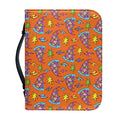 Trippy Pizza Pattern Print Leather Bible Cover