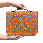 Trippy Pizza Pattern Print Leather Bible Cover