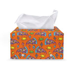 Trippy Pizza Pattern Print Leather Tissue Box Cover