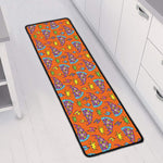 Trippy Pizza Pattern Print Long Kitchen Mat