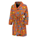 Trippy Pizza Pattern Print Men's Bathrobe