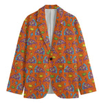 Trippy Pizza Pattern Print Men's Blazer