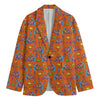 Trippy Pizza Pattern Print Men's Blazer