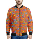 Trippy Pizza Pattern Print Men's Bomber Jacket