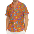 Trippy Pizza Pattern Print Men's Deep V-Neck Shirt