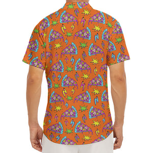 Trippy Pizza Pattern Print Men's Deep V-Neck Shirt