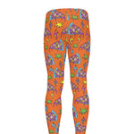 Trippy Pizza Pattern Print Men's leggings
