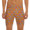 Trippy Pizza Pattern Print Men's Long Boxer Briefs