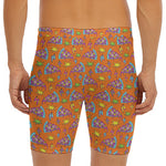 Trippy Pizza Pattern Print Men's Long Boxer Briefs