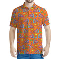Trippy Pizza Pattern Print Men's Polo Shirt