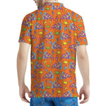 Trippy Pizza Pattern Print Men's Polo Shirt