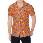 Trippy Pizza Pattern Print Men's Shirt