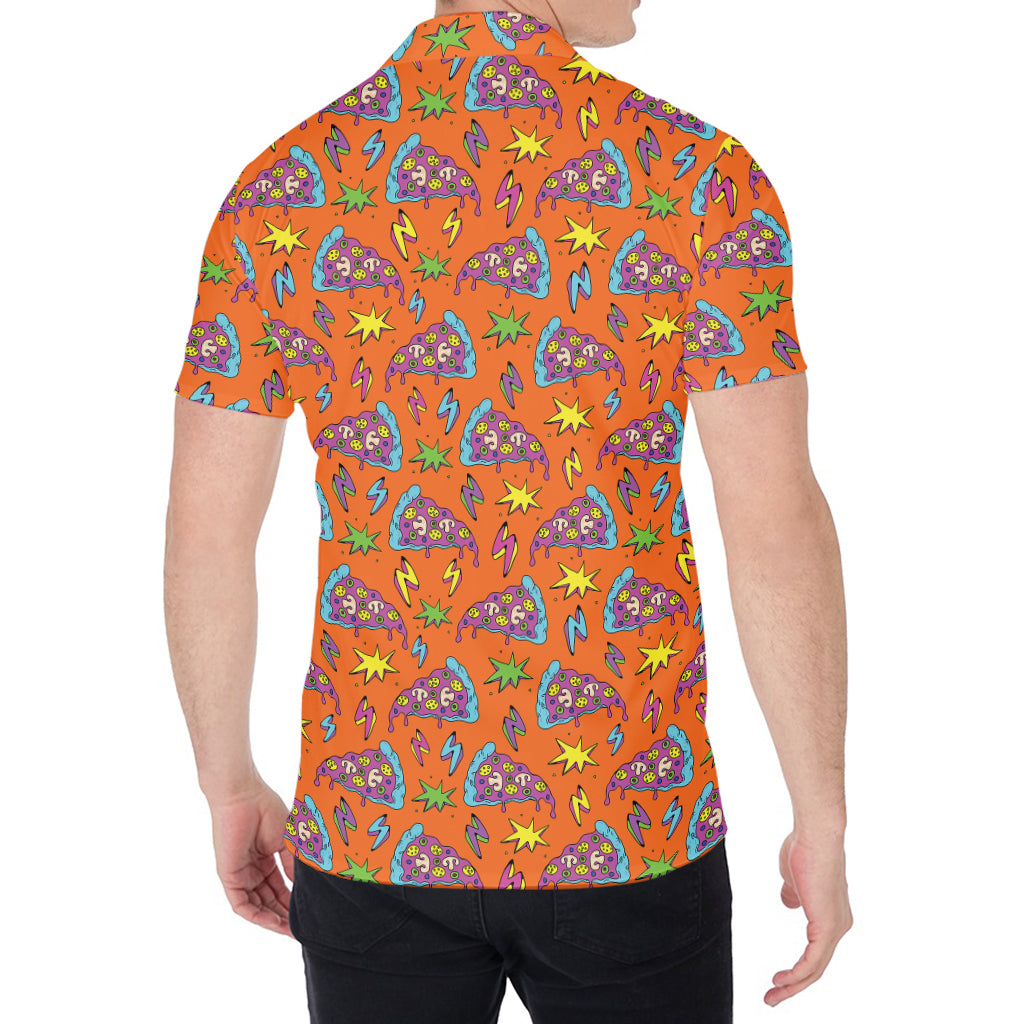 Trippy Pizza Pattern Print Men's Shirt