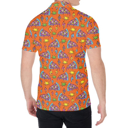 Trippy Pizza Pattern Print Men's Shirt