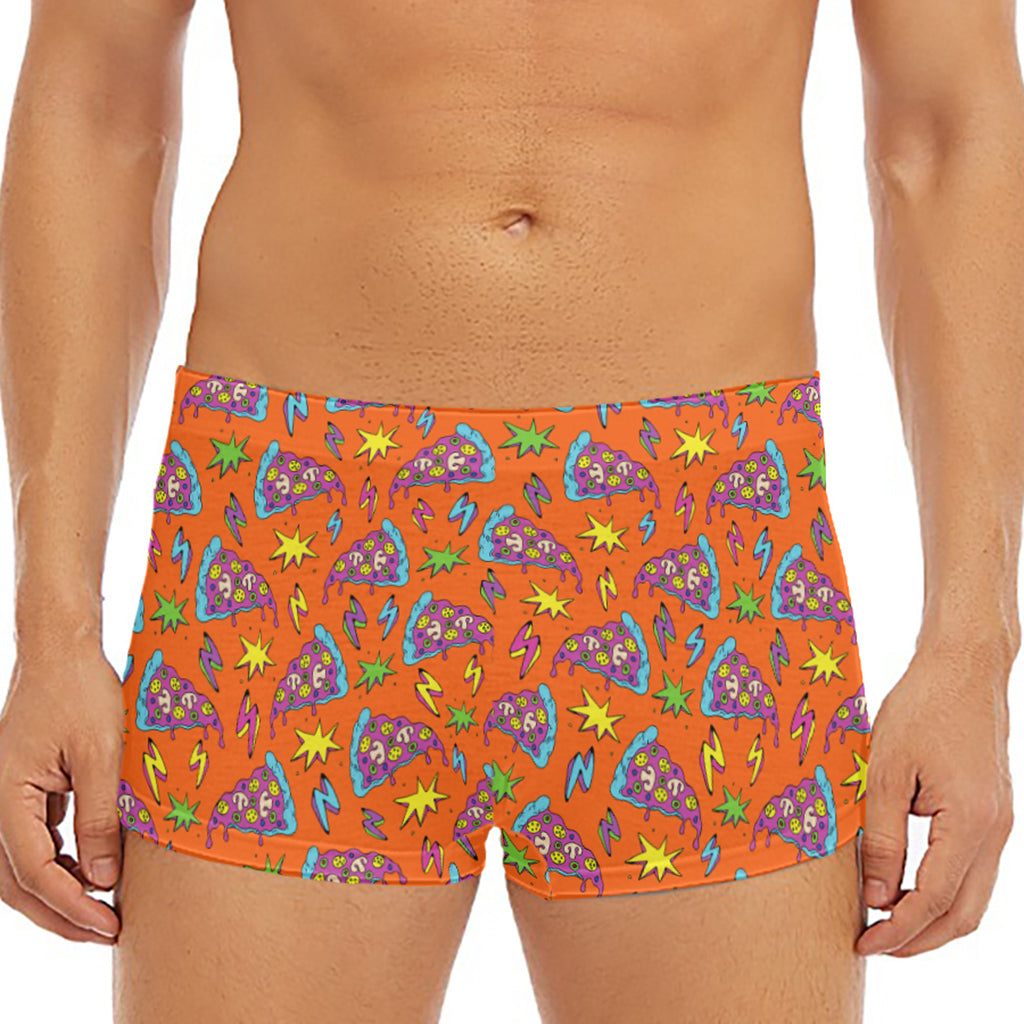 Trippy Pizza Pattern Print Men's Short Boxer Briefs