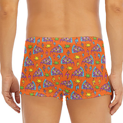 Trippy Pizza Pattern Print Men's Short Boxer Briefs
