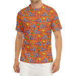 Trippy Pizza Pattern Print Men's Short Sleeve Rash Guard