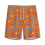 Trippy Pizza Pattern Print Men's Sports Shorts