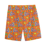 Trippy Pizza Pattern Print Men's Sports Shorts