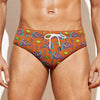 Trippy Pizza Pattern Print Men's Swim Briefs