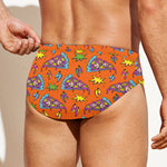 Trippy Pizza Pattern Print Men's Swim Briefs