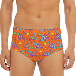 Trippy Pizza Pattern Print Men's Triangle Swim Briefs