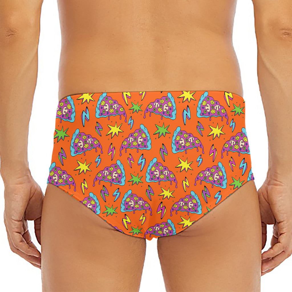 Trippy Pizza Pattern Print Men's Triangle Swim Briefs