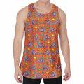 Trippy Pizza Pattern Print Men's Velvet Tank Top
