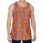 Trippy Pizza Pattern Print Men's Velvet Tank Top