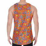 Trippy Pizza Pattern Print Men's Velvet Tank Top