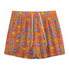 Trippy Pizza Pattern Print Mesh Shorts