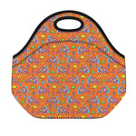 Trippy Pizza Pattern Print Neoprene Lunch Bag