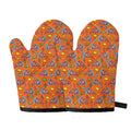 Trippy Pizza Pattern Print Oven Mitts